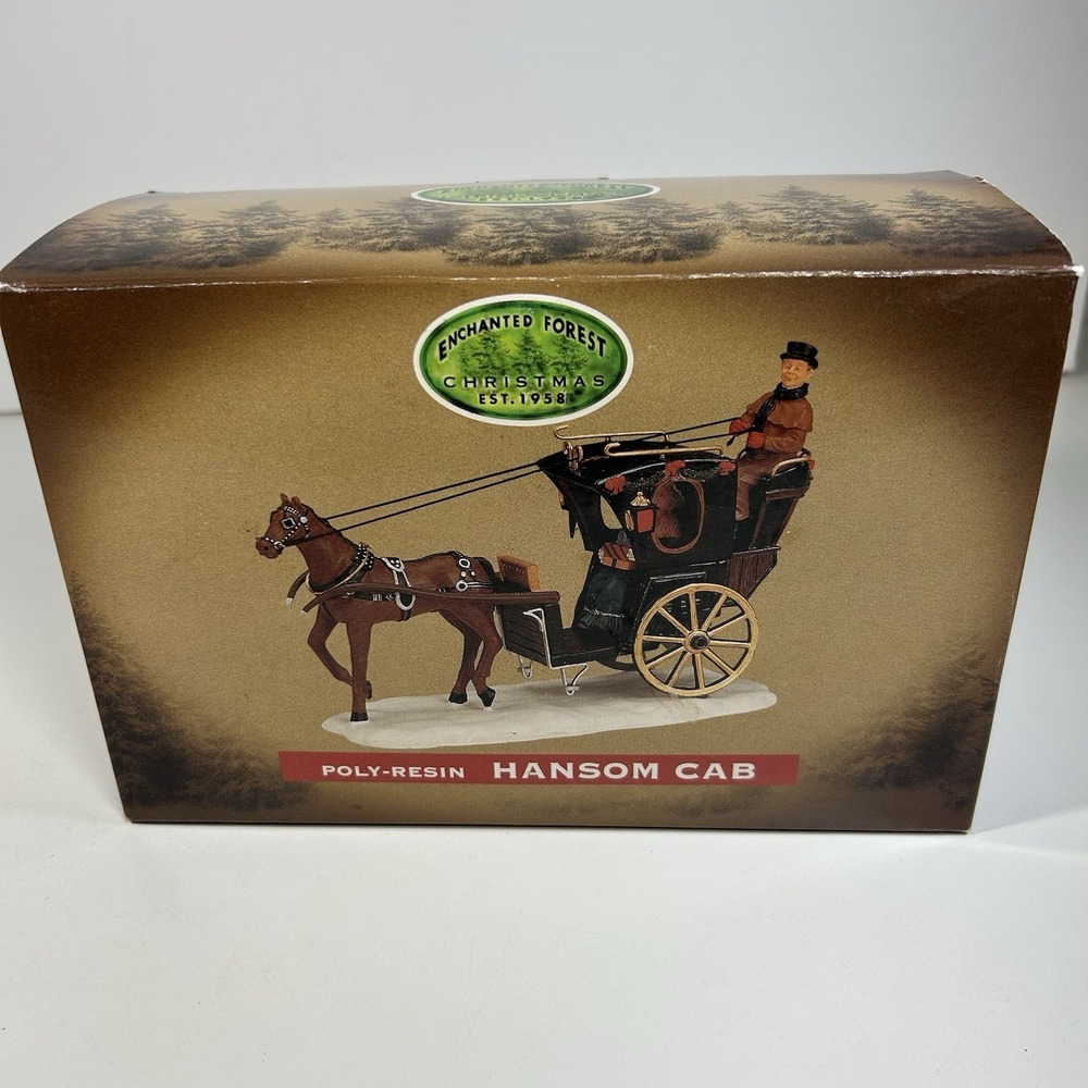 Lemax Hansom Cab Horse and Carriage Village Collection 2000 #03329 with Box‎ - Picture 13 of 14